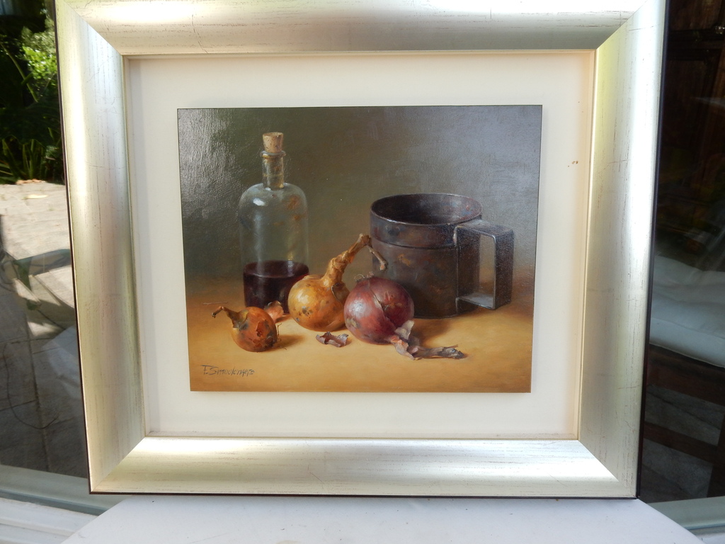 Fred L.C. Smoolenaers,stilleven, olieverf op paneel verkocht voor € 450!