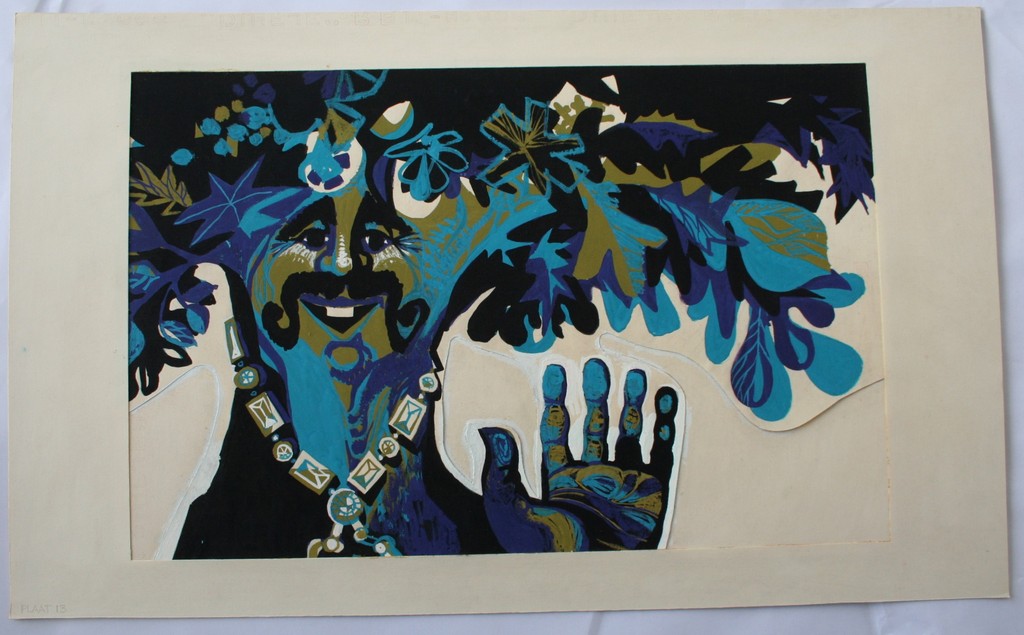 Karel Timmerman (1933) - 2 x Acrylverf op papier - jaren 70 - ongesigneerd kopen? Bied vanaf 38!