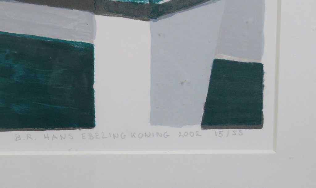 Hans Ebeling Koning: Zeefdruk, Brug R. - Ingelijst (Groot) kopen? Bied vanaf 35!