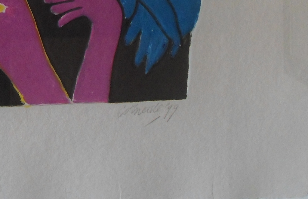 Corneille: naakt in mauve met vogel in groen (aquagravure) kopen? Bied vanaf 549!