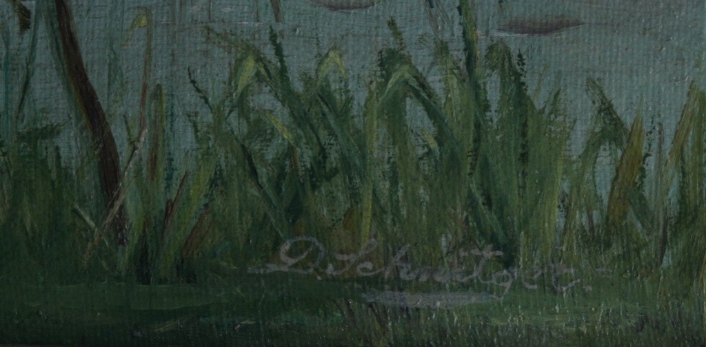 Verlaagd! Onb. kunst - Olieverf op doek - 1e helft 20e eeuw - zeilbootje op meer kopen? Bied vanaf 55!