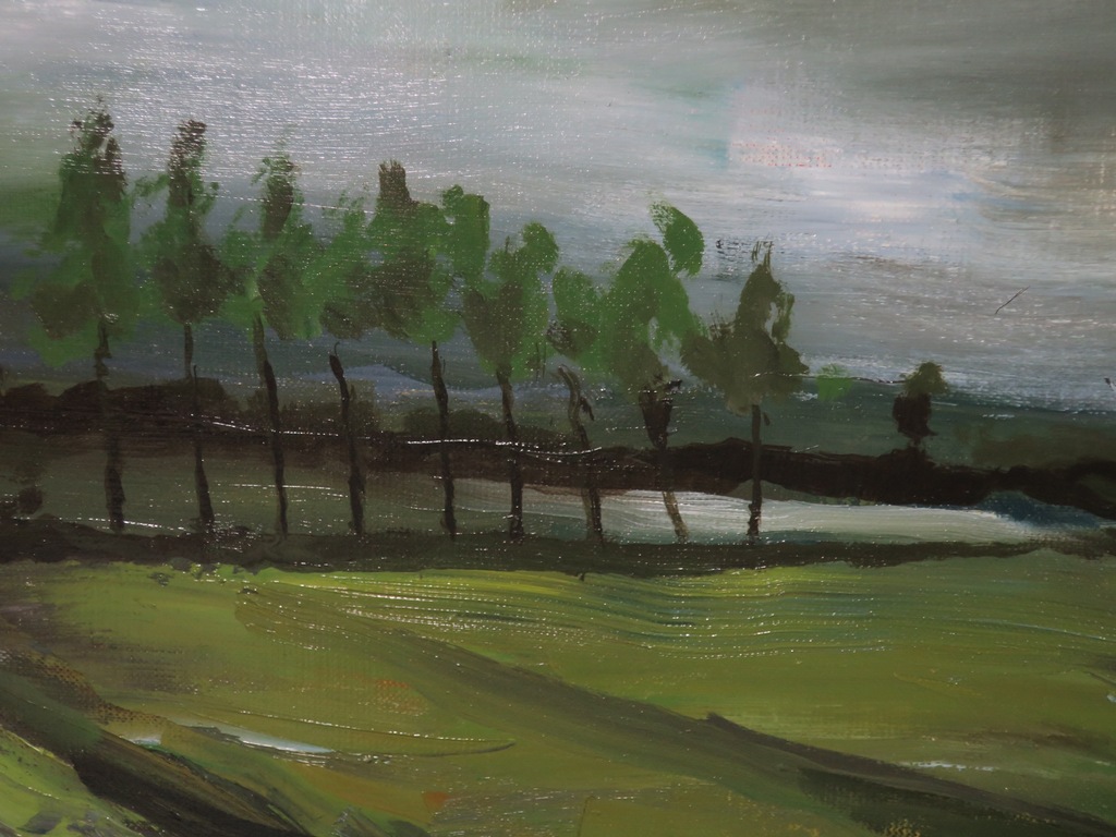 Andre Tigchelaar: Olieverf op doek, De Betuwe - Ingelijst (Groot) kopen? Bied vanaf 1!