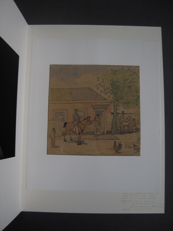 Leuk! Aquarel van "Verkade" schilder Jan v Oort - "Drankpauze" ca. 1900 gesignd kopen? Bied vanaf 1!