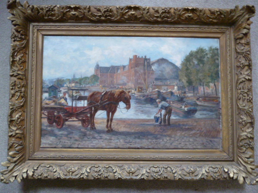 Dirk Johannes van Haaren - olieverf -  Aan de kade kopen? Bied vanaf 500!