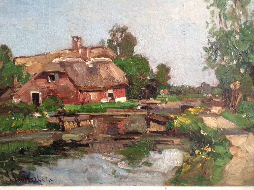 Louis Stutterheim - Boerderij langs de beek (olieverf) kopen? Bied vanaf 249!