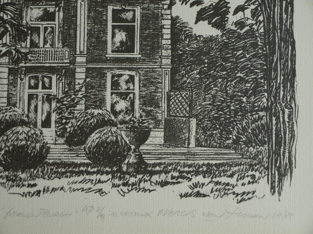 Onbekend : Zeefdruk , Huis Kranenburgh Bergen – gesigneerd – 1984 – oplage 2/10 kopen? Bied vanaf 1!