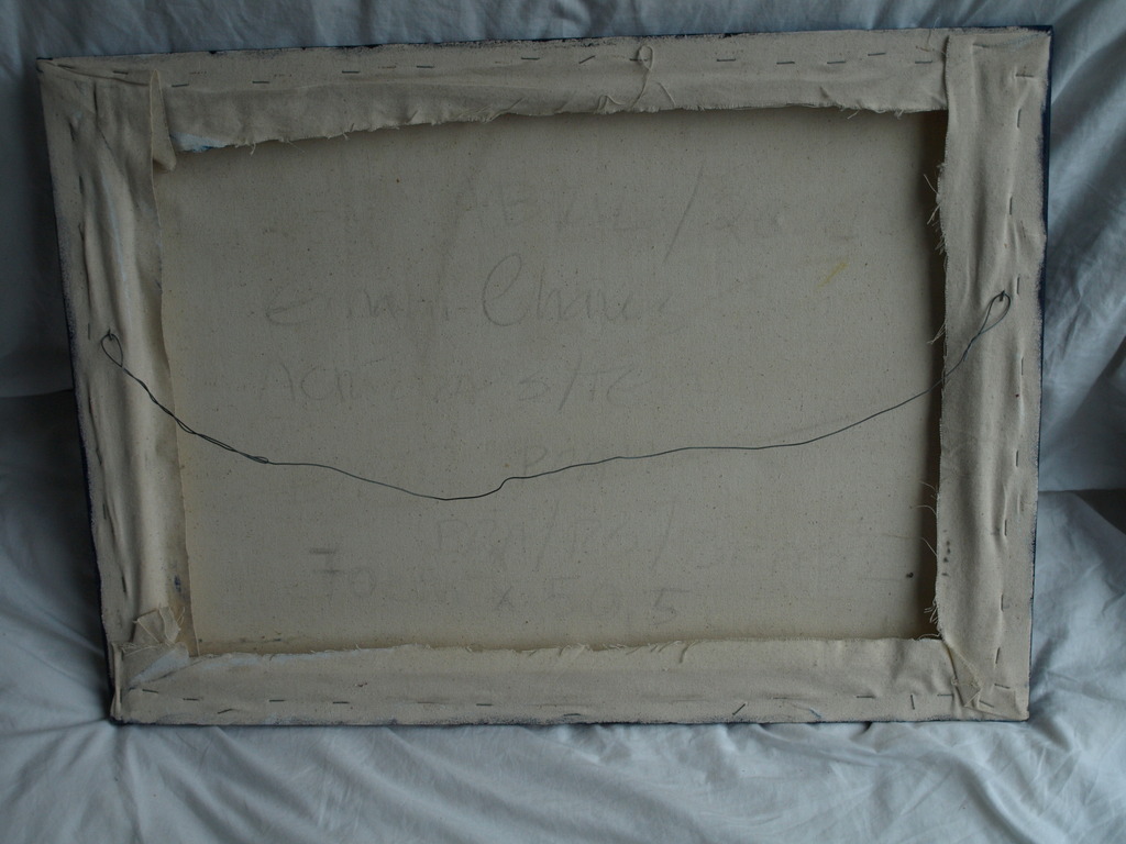 Onduidelijke signatuur: Acrylverf op doek – Haven – 50 x 70 cm.  kopen? Bied vanaf 25!