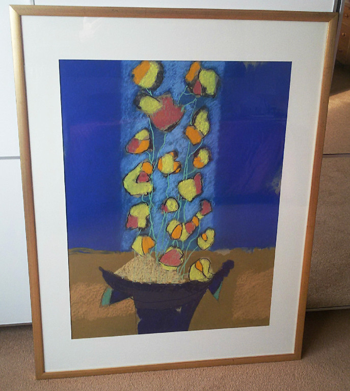 Henk van Vessem - Stilleven, pastelkrijt op papier (mooi ingelijst, groot) kopen? Bied vanaf 1!