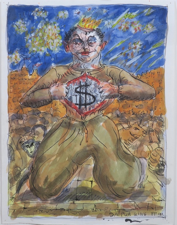 Frans Franciscus: Pen en Aquarel, Jaipur King - Ingelijst kopen? Bied vanaf 70!