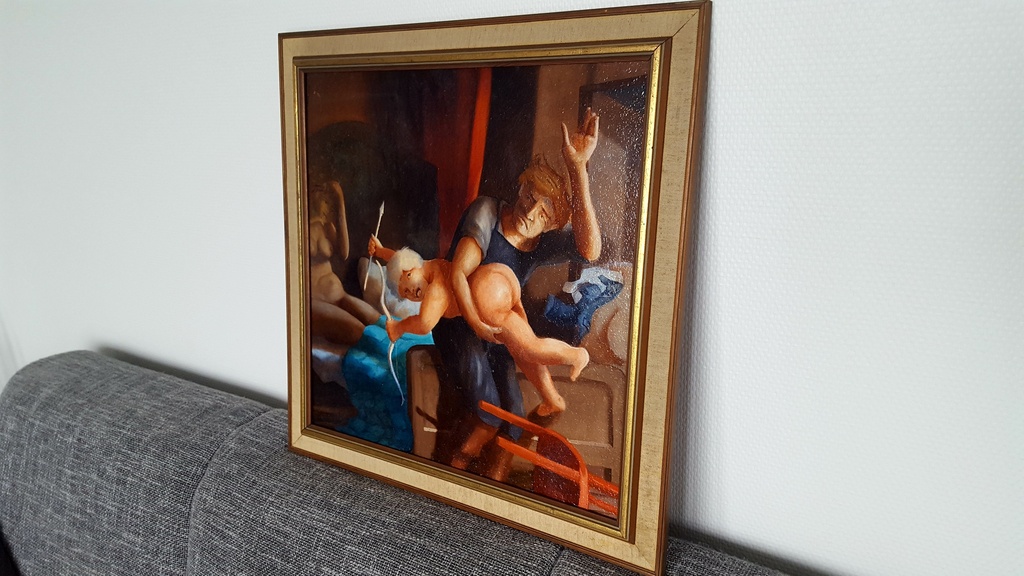 Richard van der Spek: olieverf op paneel, De bedrogen echtgenoot  kopen? Bied vanaf 100!