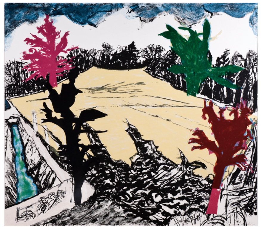 Hans Ebeling Koning: Zeefdruk, Landschap kopen? Bied vanaf 1!