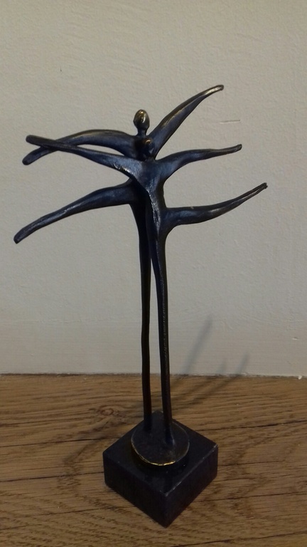 Verbronsde sculptuur op marmeren sokkel   * DANS *  kopen? Bied vanaf 22!
