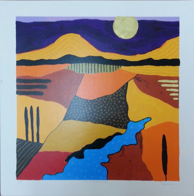 Ronald Boonacker: Zeefdruk op papier , " Lago di Garda I, Italy" kopen? Bied vanaf 50!