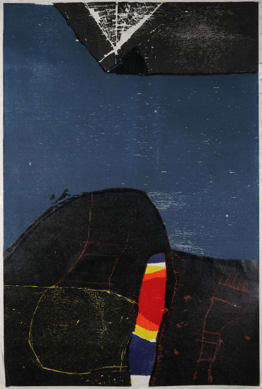 Guillaume Le Roy: Houtsnede, Abstracte compositie IV verkocht voor € 60!