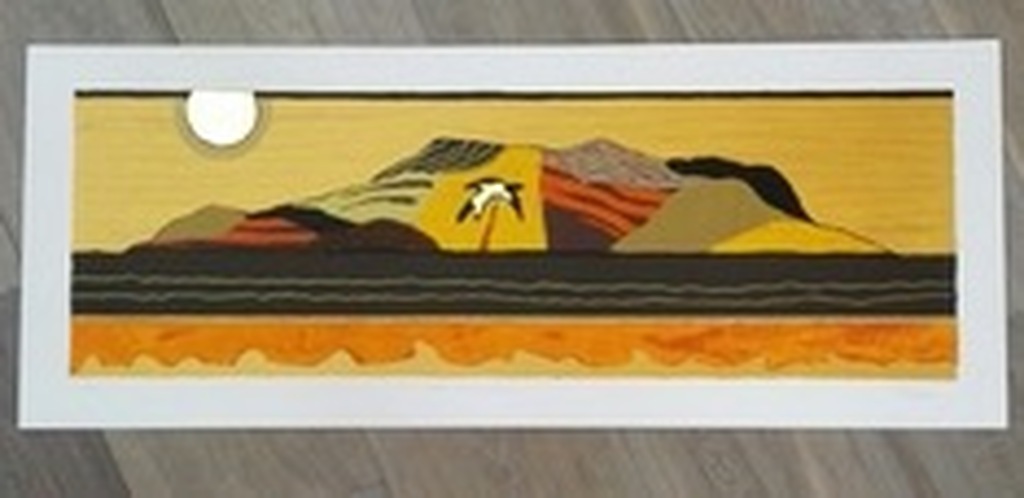 Ronald Boonacker, zeefdruk op papier, Titel: Mahe, Seychelles II verkocht voor € 65!