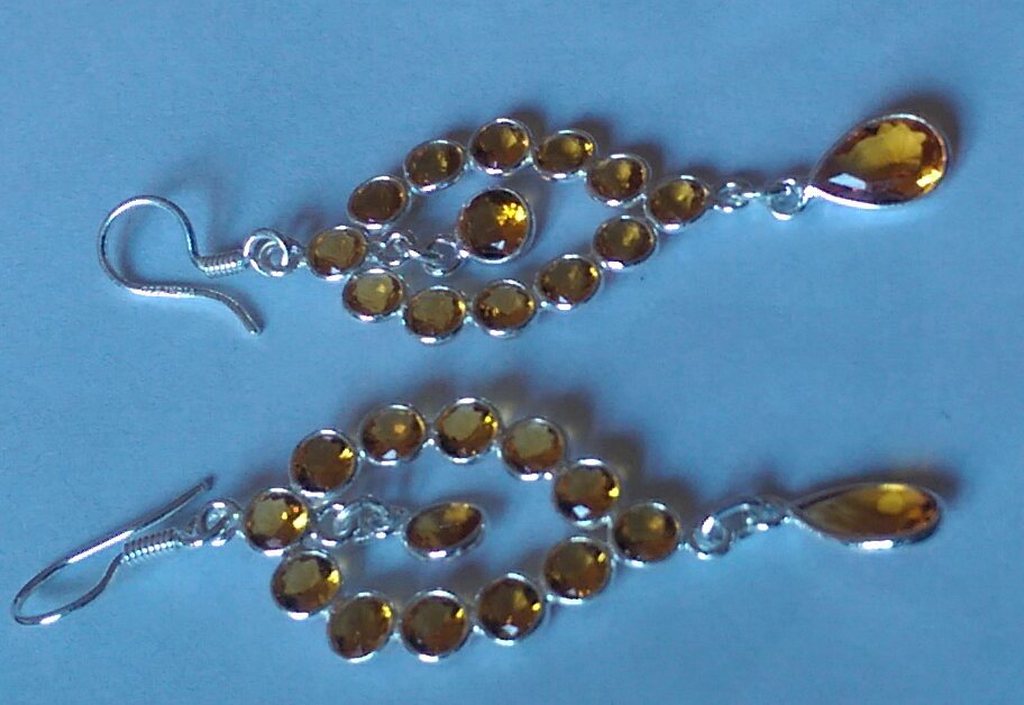 Zilveren oorbellen met gele citrien  kopen? Bied vanaf 11!