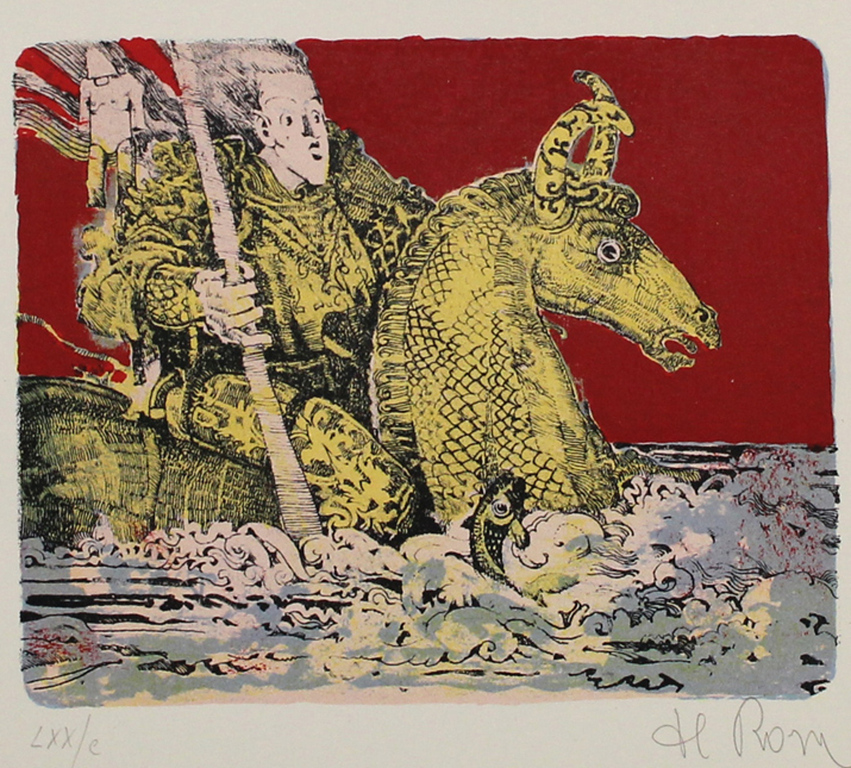 Raffaele de Rosa. -Krijger te water- Lithografie-Handgesigneerd. kopen? Bied vanaf 49!