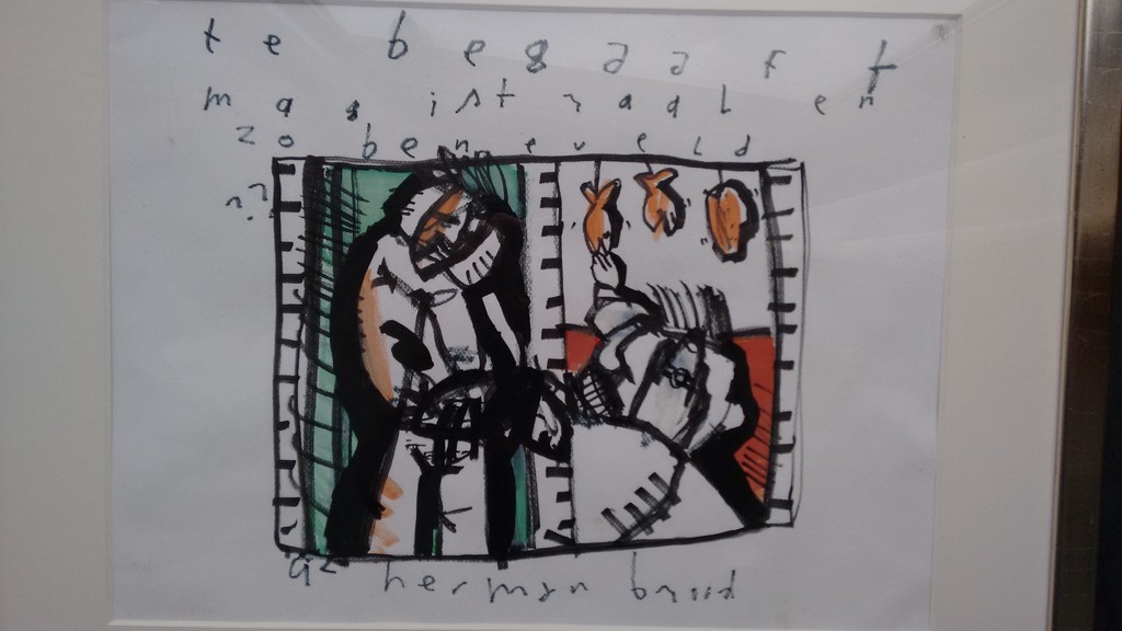 Herman Brood tekening uit 1992, handgesigneerd, groot formaat, TOPWERK verkocht voor € 430!
