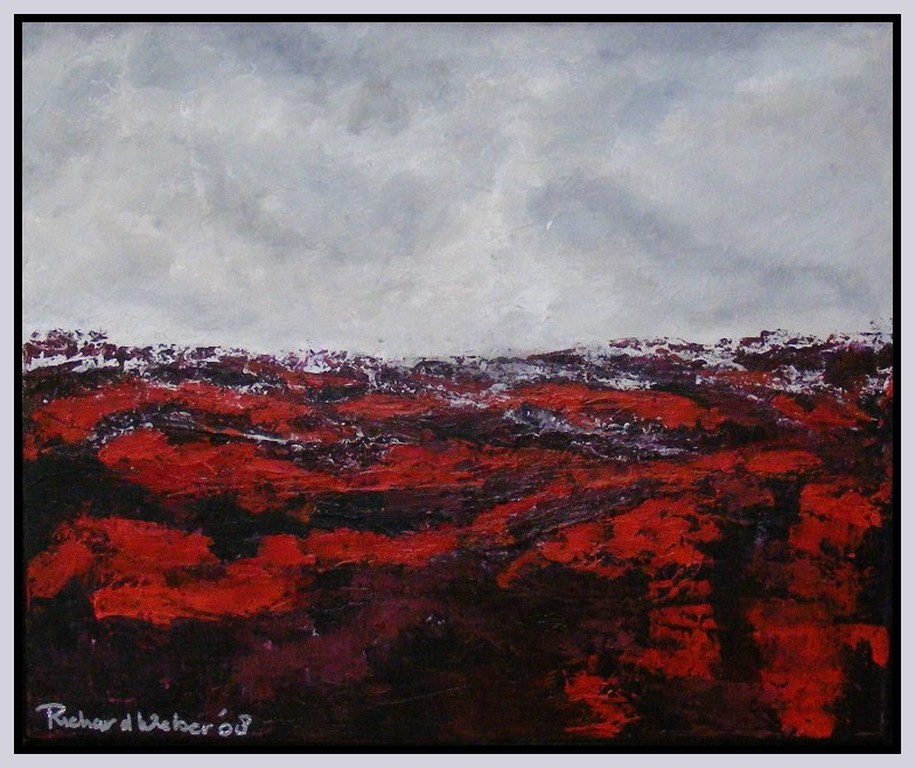 Richard Weber: Acryl op doek, landschap verkocht voor € 110!