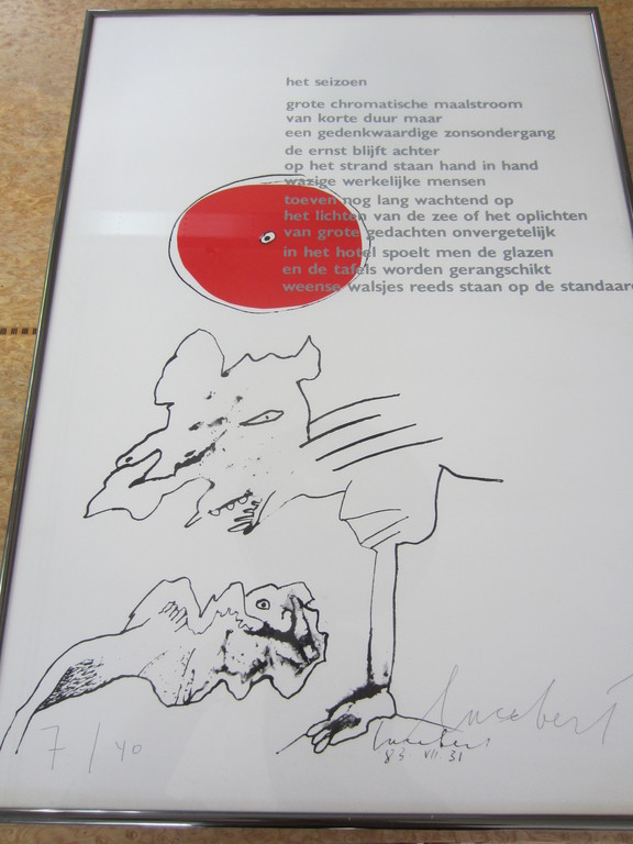 Lucebert Kleurenzeefdruk Gedichtgrafiek verkocht voor € 130!