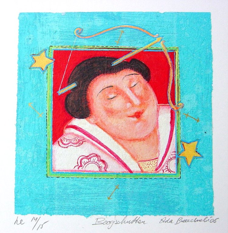 Ada Breedveld - zeefdruk, sterrenbeeld boogschutter verkocht voor € 49!