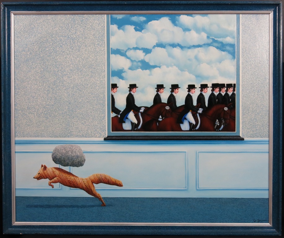 Wim Janssen: Acryl op doek, Zonder titel - Ingelijst (Groot) verkocht voor € 220!