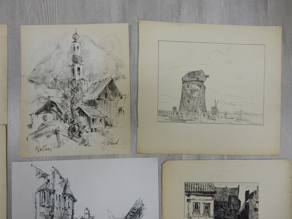 Job Frese (1914-1986) - serie van 7 tekeningen kopen? Bied vanaf 1!