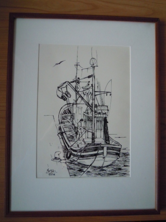 Pentekening JAN G.MARQUE uit 1987 = gesigneerd- 44 X 34 cm kopen? Bied vanaf 12!