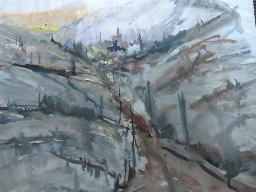 Jobst Heinrich Frese ( 1914 - 1986 ) - 2x aquarellen - landschappen. kopen? Bied vanaf 1!