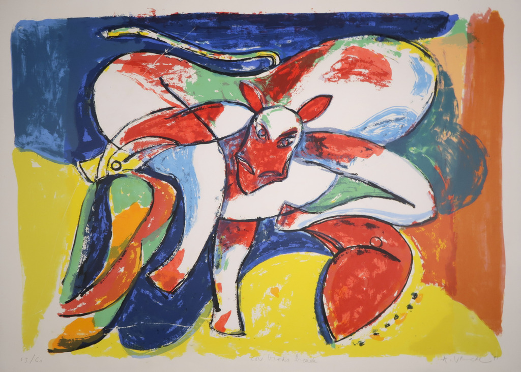 Anton Vrede: Zeefdruk, Cow birds beach kopen? Bied vanaf 1!