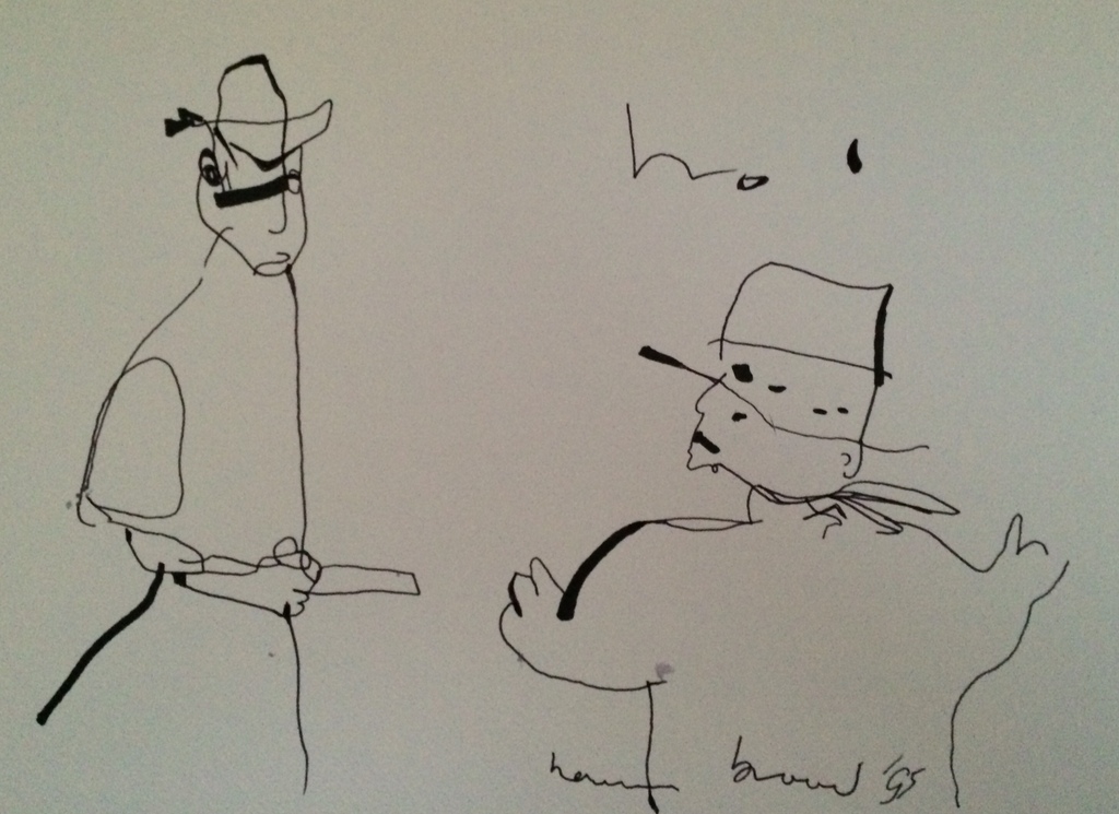 HERMAN BROOD, originele tekening op papier 'Hoi' kopen? Bied vanaf 1!