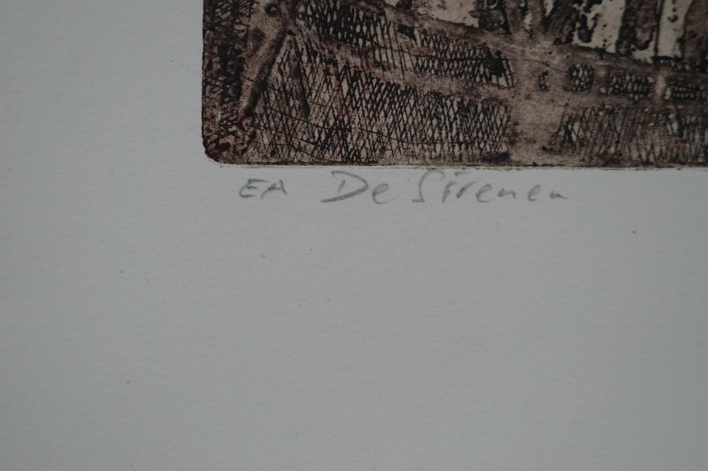 Jan Pieter van den Bos - gesigneerde ets - De Sirenen kopen? Bied vanaf 15!