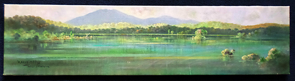 Omar Basalmah - Panorama rond Telaga Patengan, olieverf op doek kopen? Bied vanaf 65!