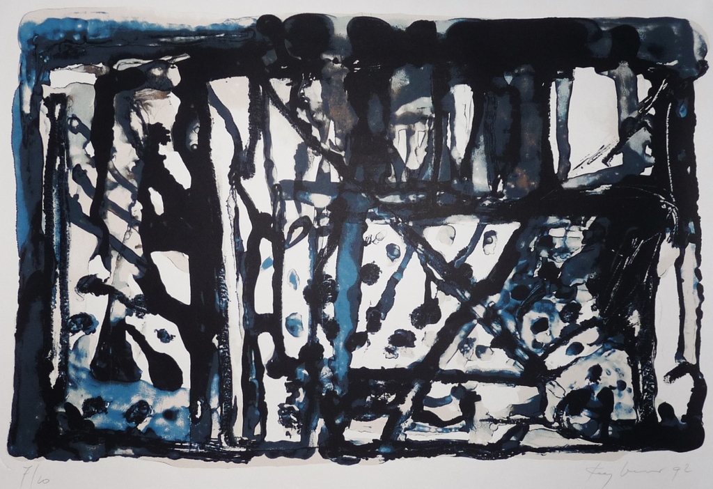 Theo Kuijpers: lithografie, Abstract, Gesigneerd, 1992, Oplage 10 ex.! kopen? Bied vanaf 60!