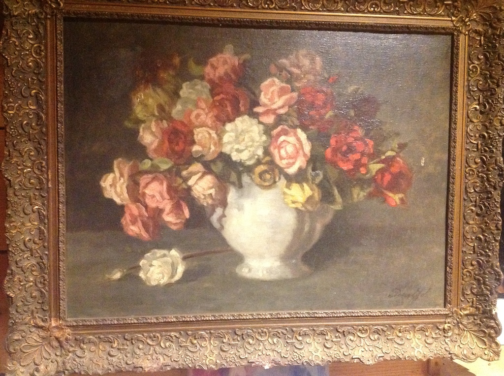 peter job olieverf bloemen in vaas kopen? Bied vanaf 100!