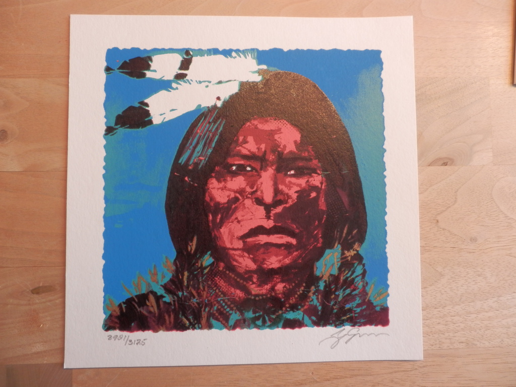 ESPEN GREGER HAGEN  Zeefdruk  INDIAAN BLAUW  Handgesigneerd kopen? Bied vanaf 25!