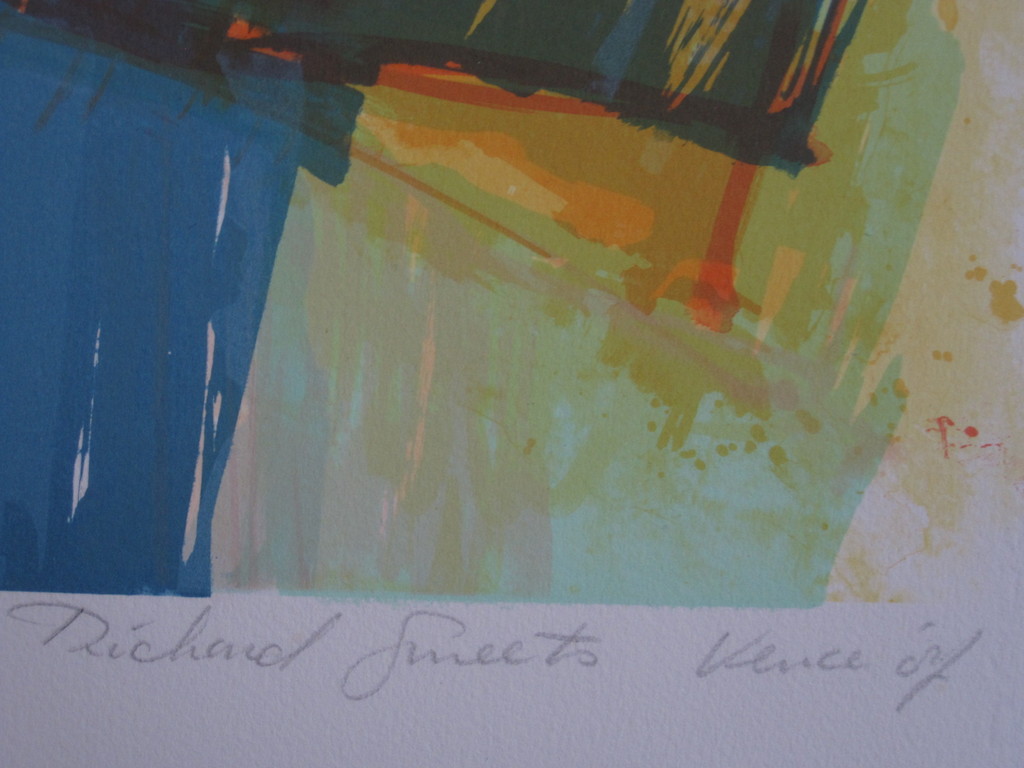 Groot 1987 abstract figuratief gesigneerde Litho "Venice" Richard Smeets (1955) kopen? Bied vanaf 1!