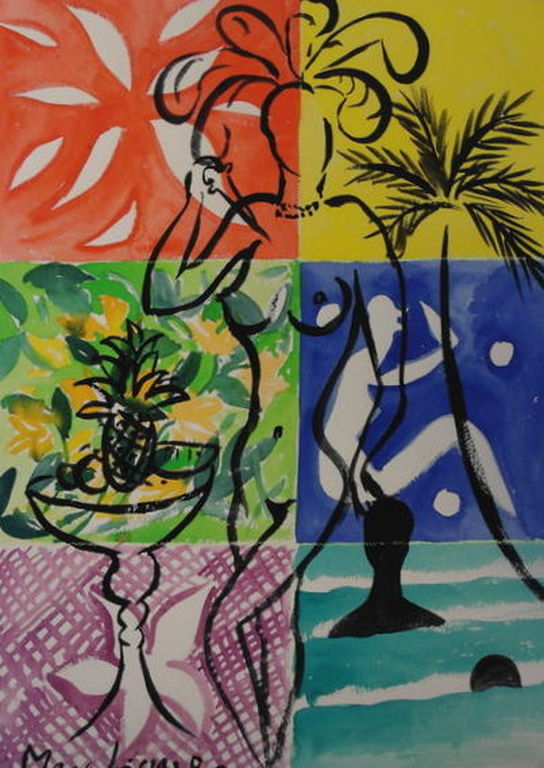 Stefan Szczesny. -Mustique-  Glicée op katoenpapier 2013. Oplage 50. kopen? Bied vanaf 95!