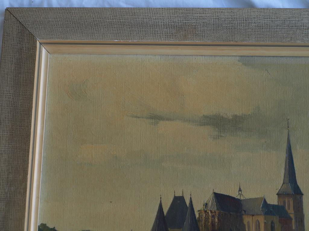 Albert Vinke : Olieverf op doek – Kampen in Overijssel – ingelijst 36 x 44 cm kopen? Bied vanaf 1!