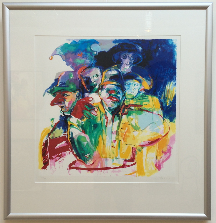 Lou Thissen zeefdruk met mooie lijst ,titel: Carnaval verkocht voor € 80!