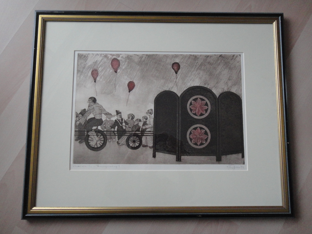 Helen van der Deen (Emmeloord 1946), ets, 'Koninginnedag' kopen? Bied vanaf 55!