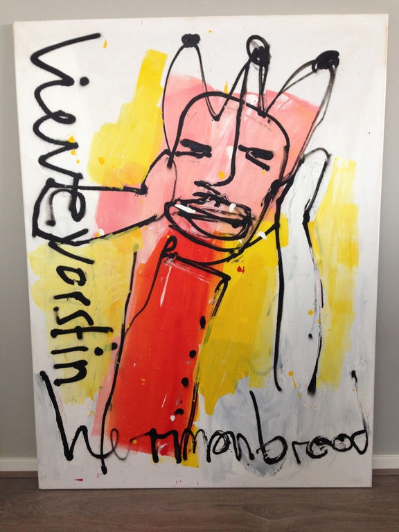 Origineel schilderij van Herman Brood; Lieve Vorstin (incl. Certificaat!) verkocht voor € 1250!