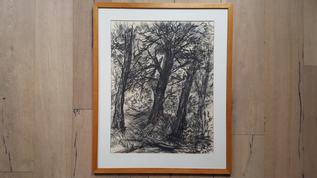 Jan Makkes - Tekening bosgezicht, gesigneerd r.o. kopen? Bied vanaf 25!