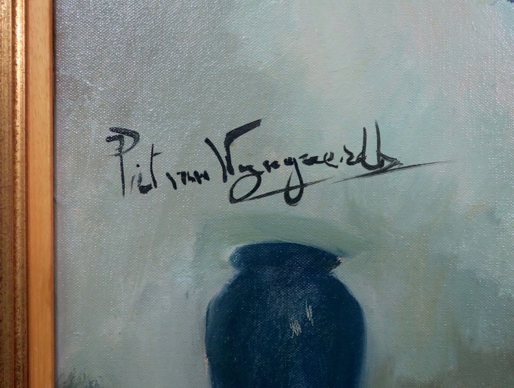 Piet van Wijngaerdt: Olieverf op doek, Paarse clematis - Ingelijst  kopen? Bied vanaf 550!