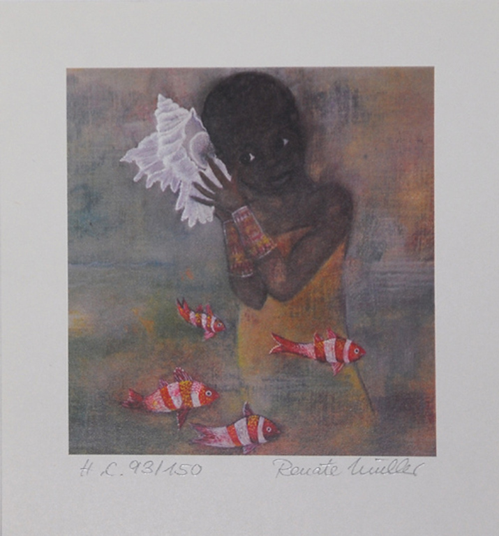 Renate Müller: Lithografie, Meisje met vissen kopen? Bied vanaf 10!