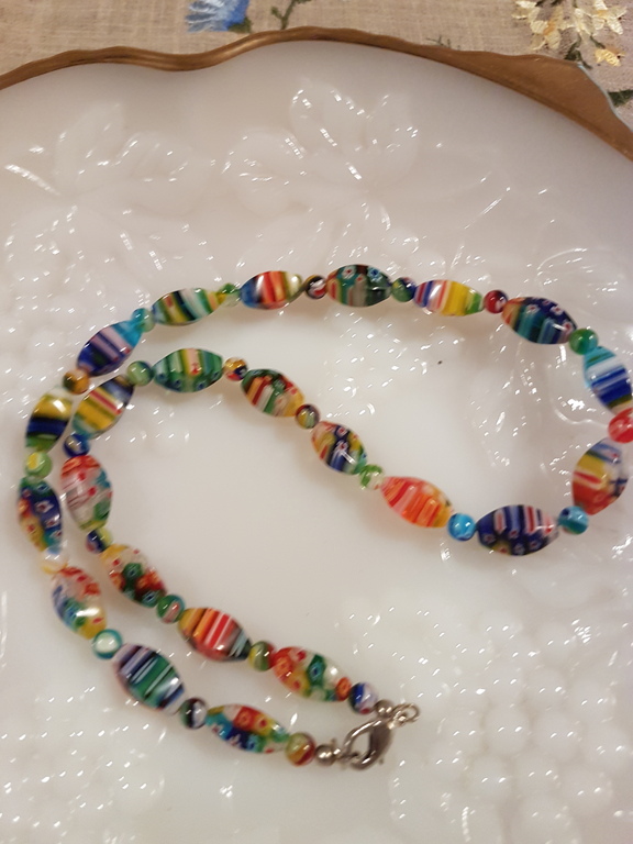 Ketting multicolor glas art 55 kopen? Bied vanaf 3!