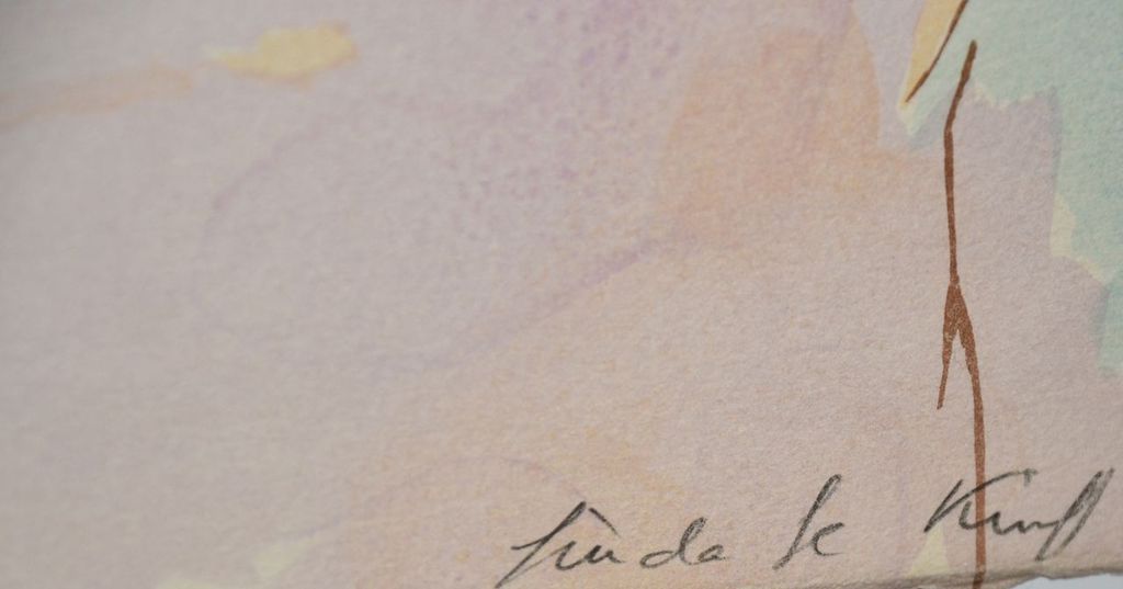 Linda Le Kinff - Linda le Kinff -Femme avec Fleur- Lithografie .Handgesigneerd. 1970..Zeldzaam! kopen? Bied vanaf 119!