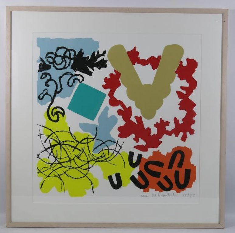 Marianne Haselhoff: Zeefdruk, Kleuren en vormen - Ingelijst kopen? Bied vanaf 50!