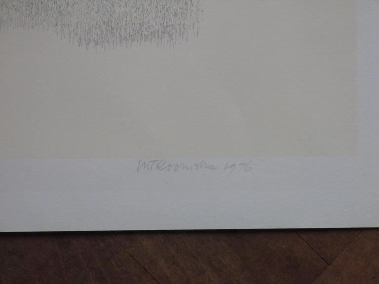 Metten Koornstra, Figuur in surrealistisch landschap. Litho kopen? Bied vanaf 50!