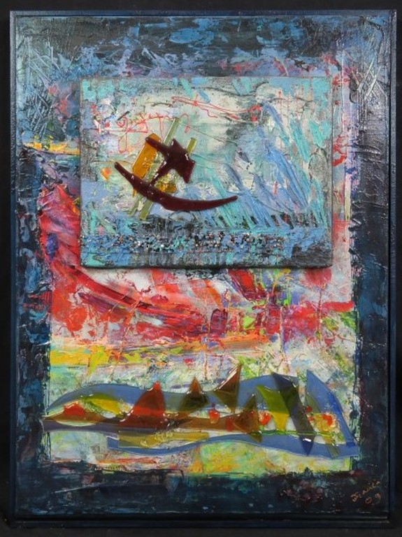 Franca Muller Jabusch: Olieverf op 2 doeken, Blue Song - Ingelijst kopen? Bied vanaf 100!